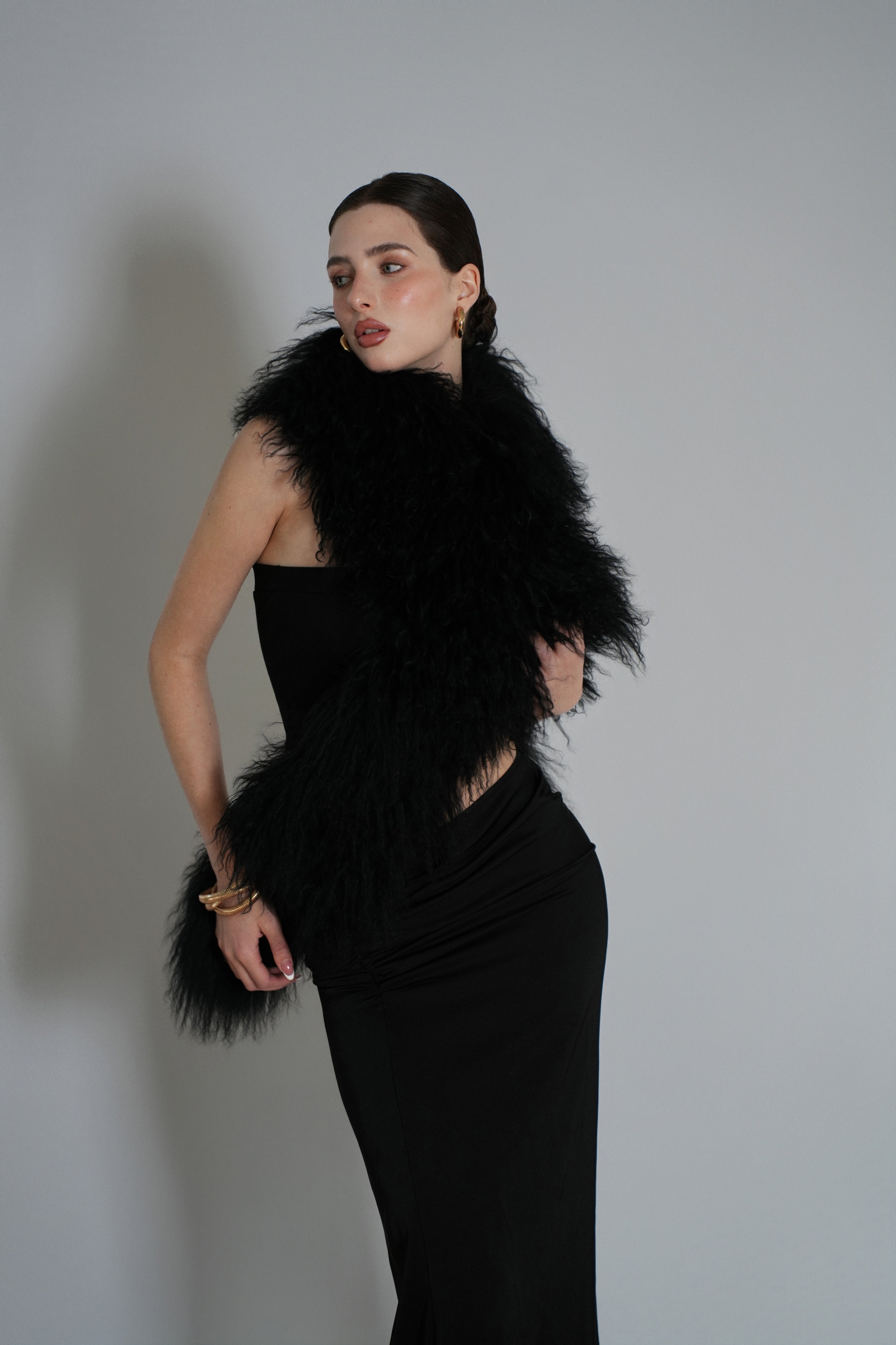 Black Shearling Scarf – Titi&gigi