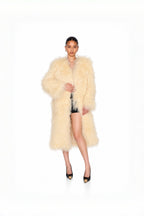 Ivory Maxi Shearling Coat