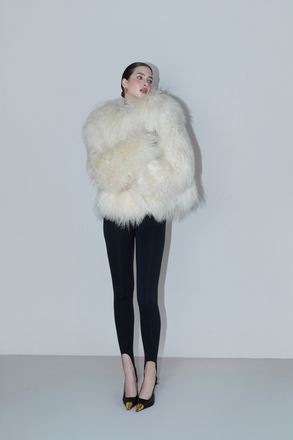 Cream Shearling Coat