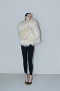 Cream Shearling Coat