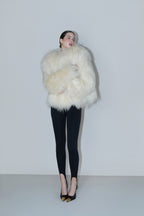 Cream Shearling Coat