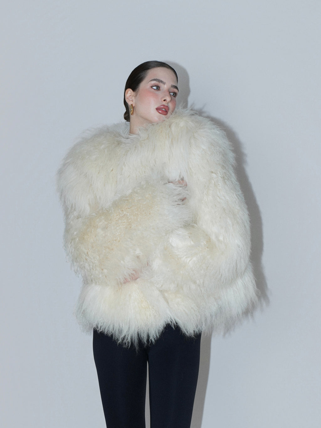 Cream Shearling Coat