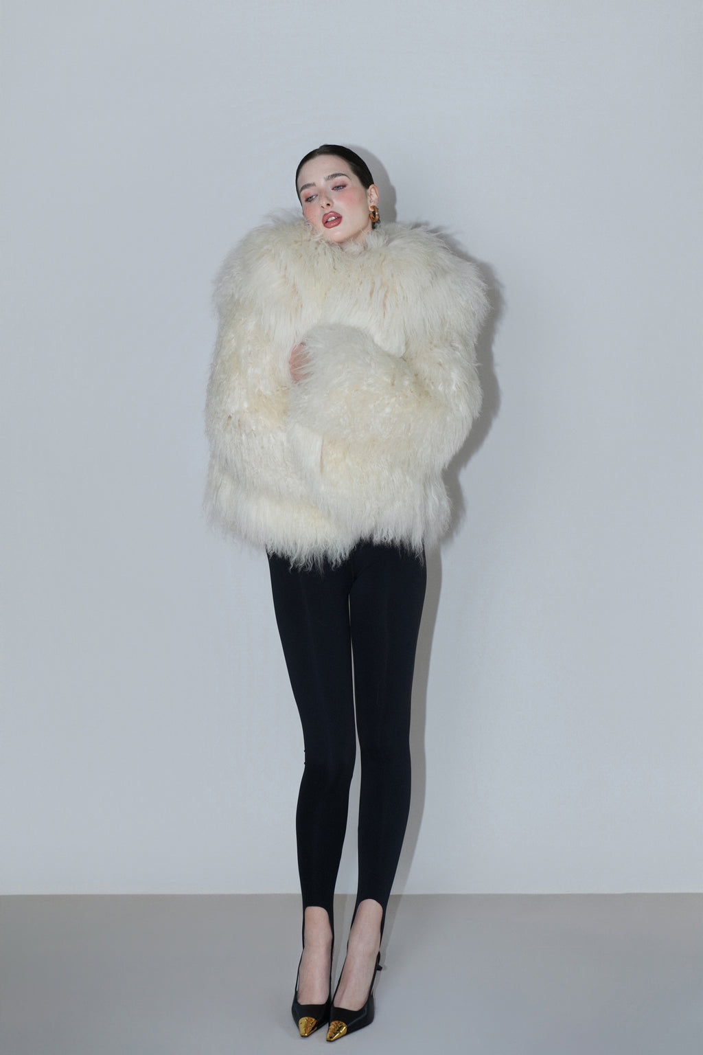 Cream Shearling Coat