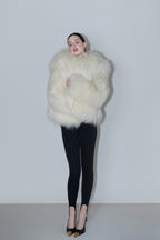Cream Shearling Coat