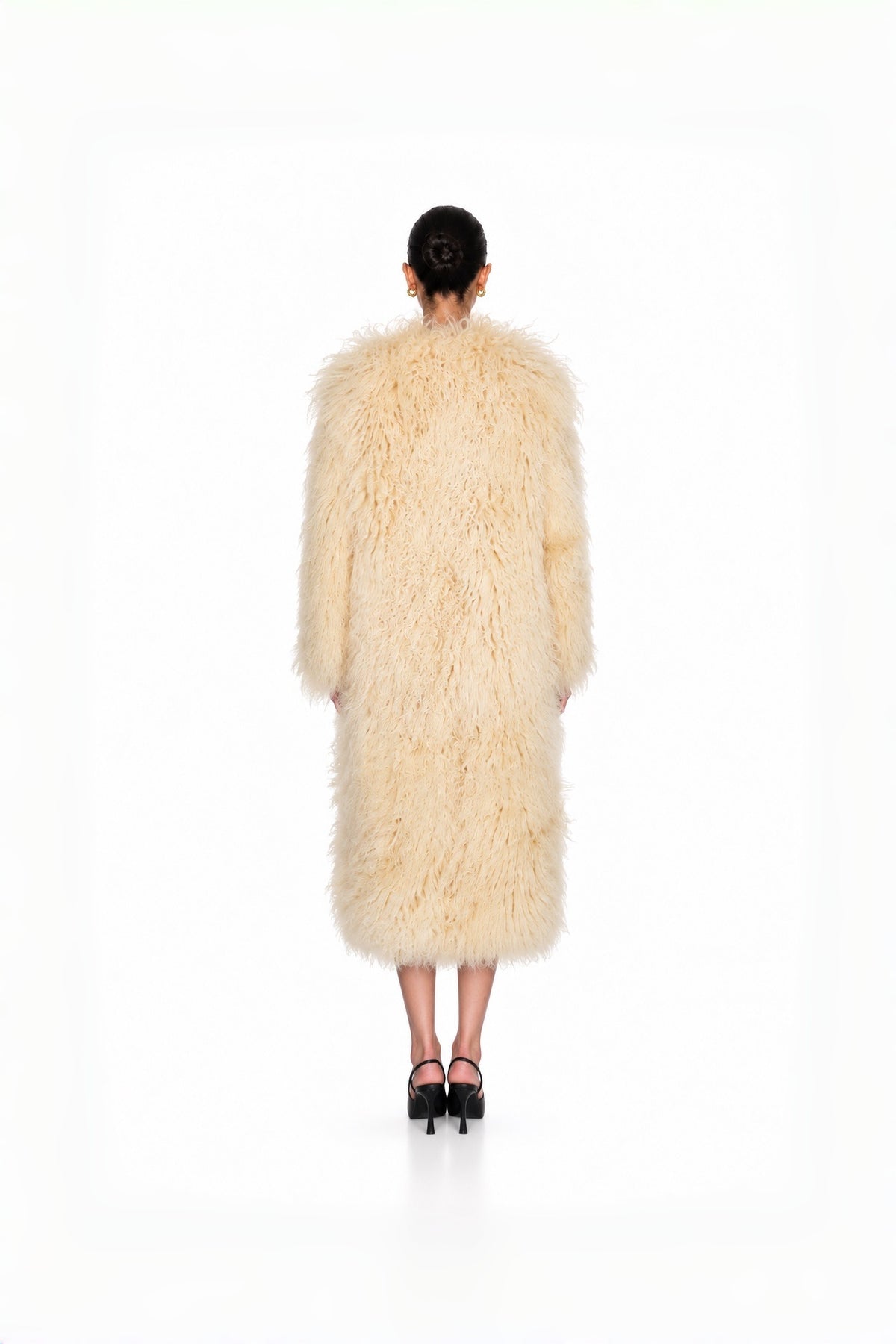 Ivory Maxi Shearling Coat