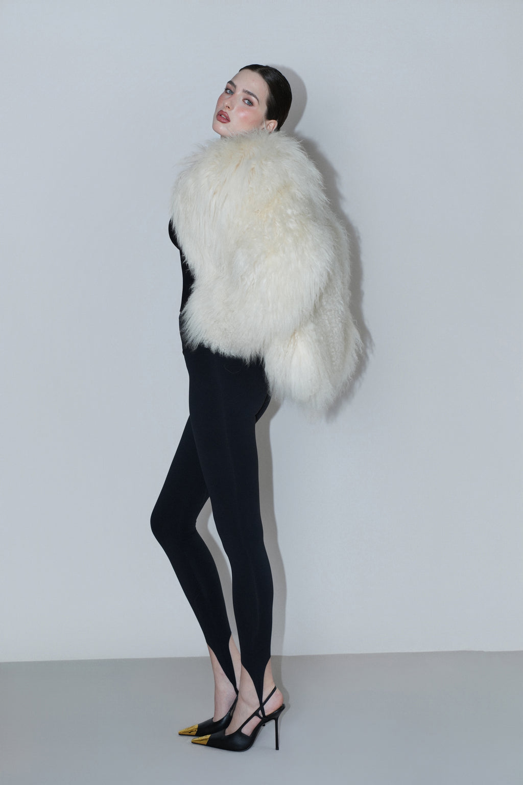 Cream Shearling Coat