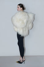Cream Shearling Coat