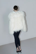 Cream Shearling Coat