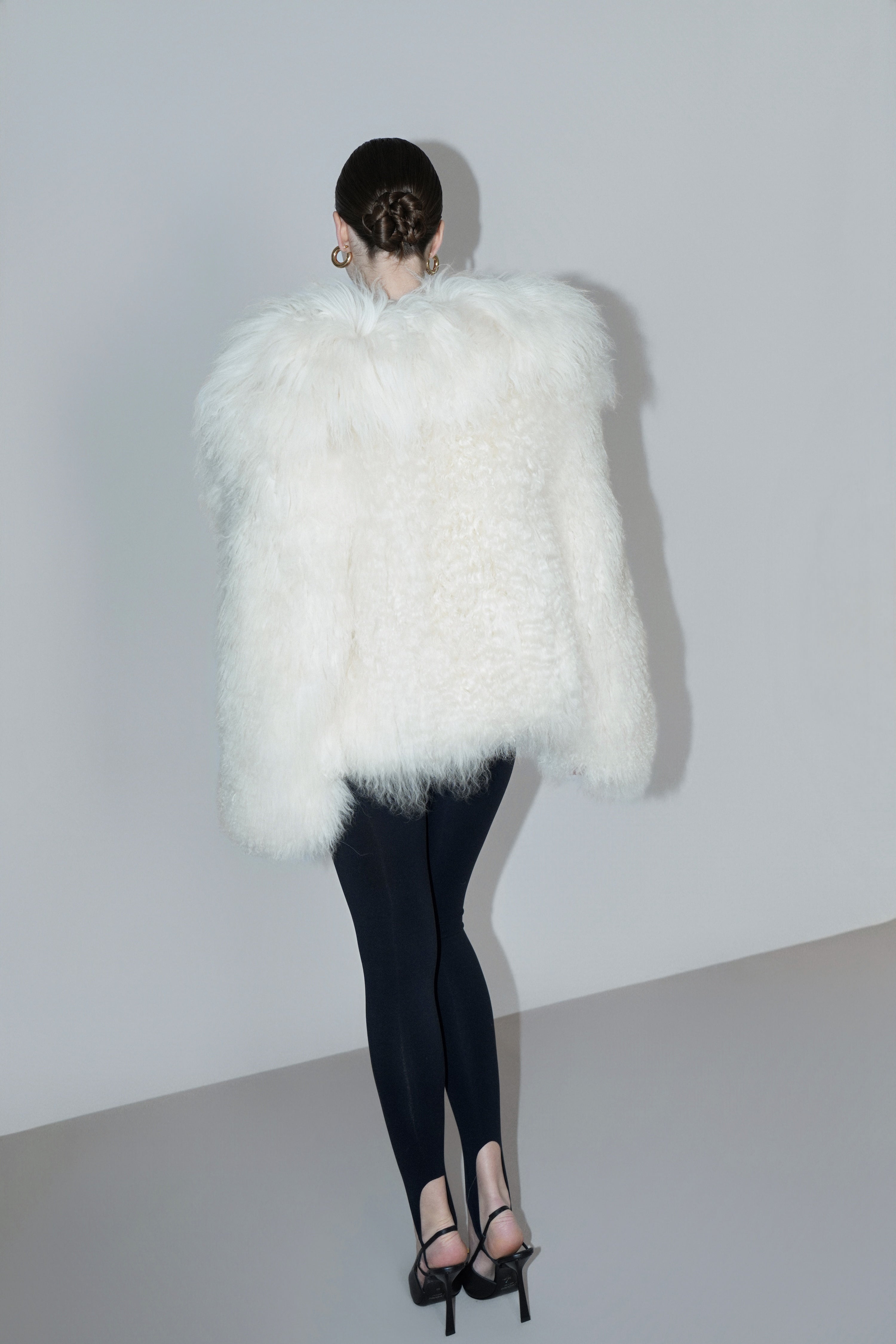 Cream Shearling Coat