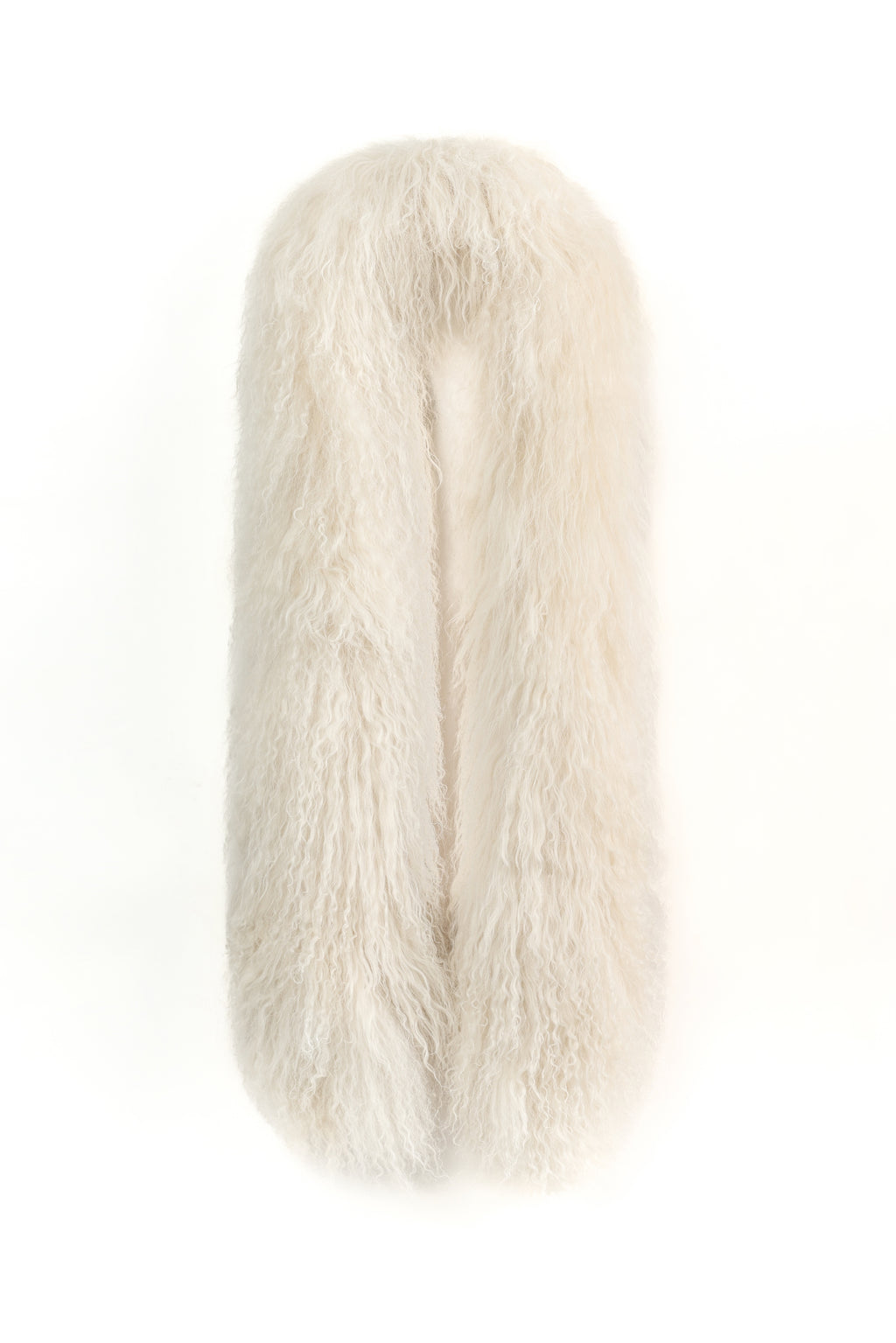 Cream Shearling Scarf