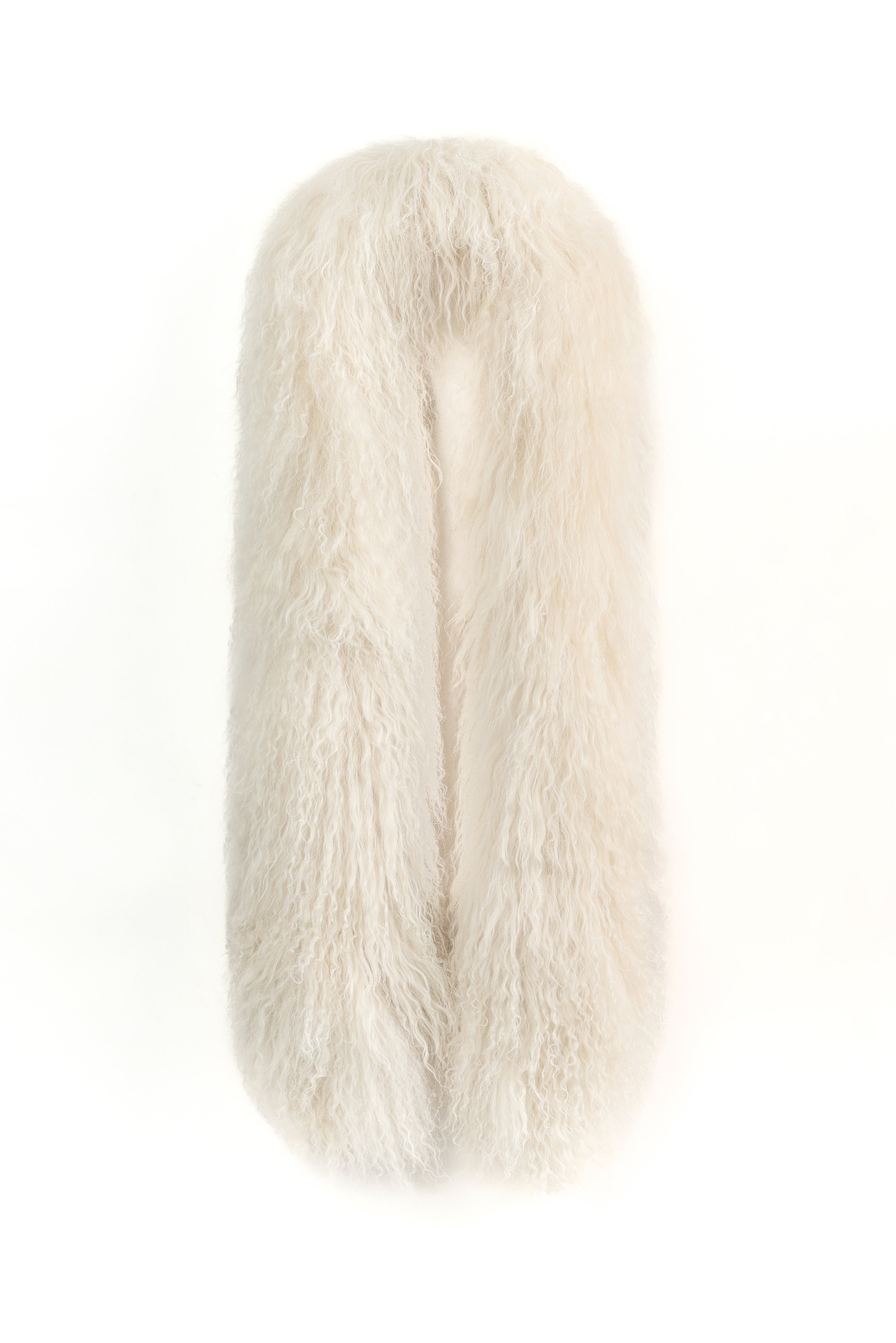 Cream Shearling Scarf