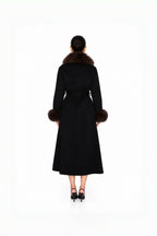 Audrey Fox-Collar Wool Robe