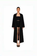 Audrey Fox-Collar Wool Robe