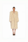 Ivory Maxi Shearling Coat