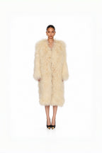 Ivory Maxi Shearling Coat
