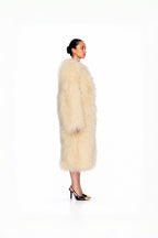 Ivory Maxi Shearling Coat