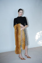 Golden Amber Fox Fur Scarf