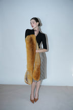 Golden Amber Fox Fur Scarf