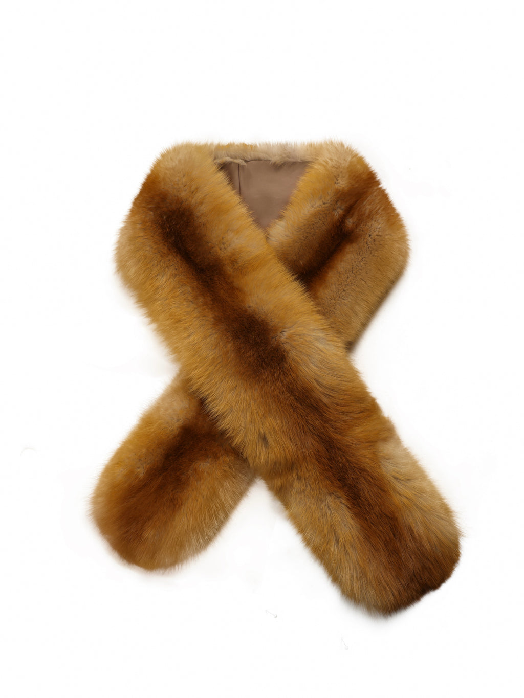 Golden Amber Fox Fur Scarf