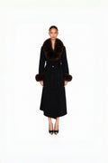 Audrey Fox-Collar Wool Robe