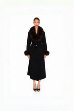 Audrey Fox-Collar Wool Robe