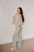 Blush Cropped Fox Vest