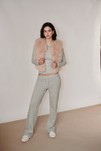 Blush Cropped Fox Vest