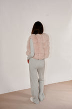 Blush Cropped Fox Vest