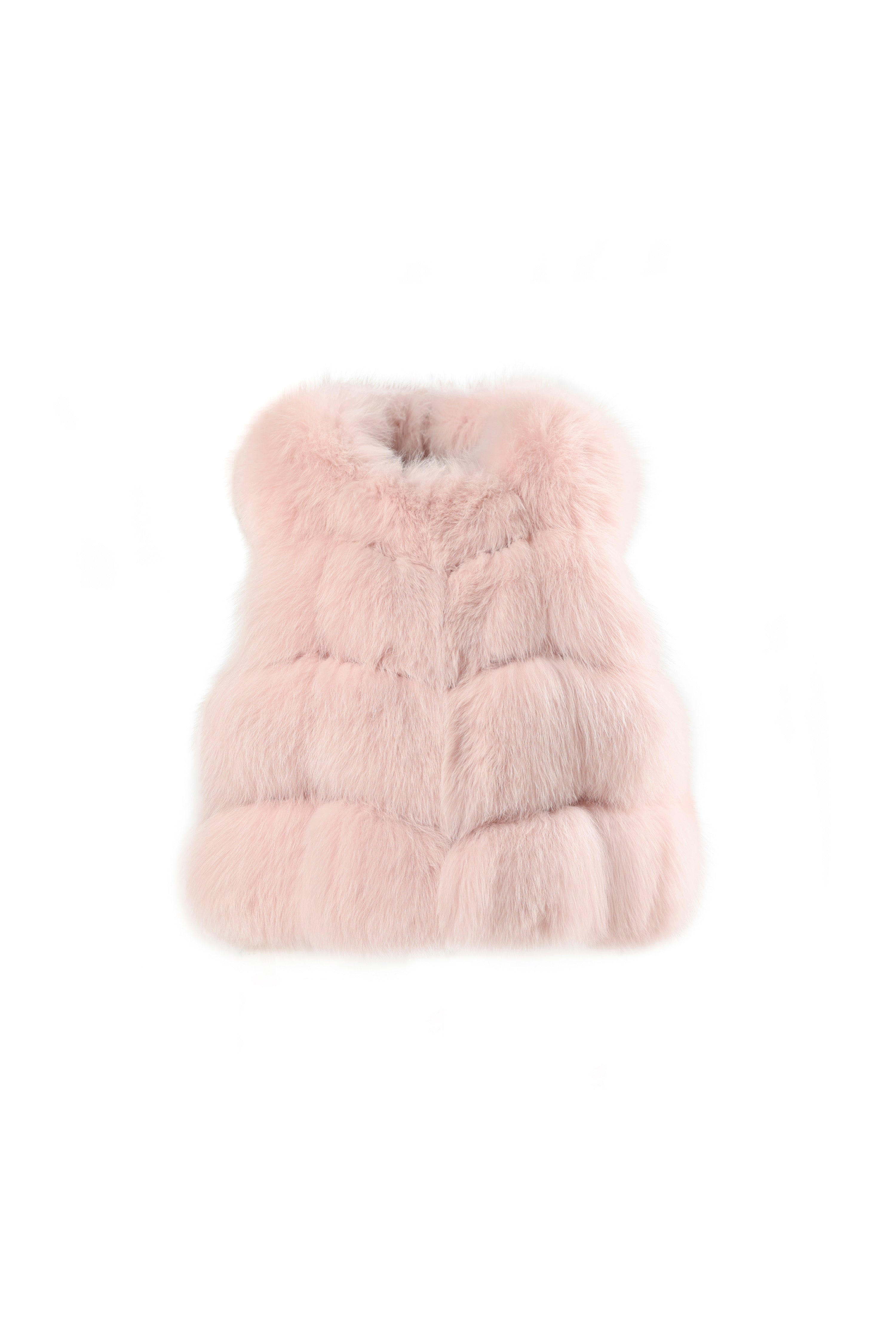 Blush Cropped Fox Vest