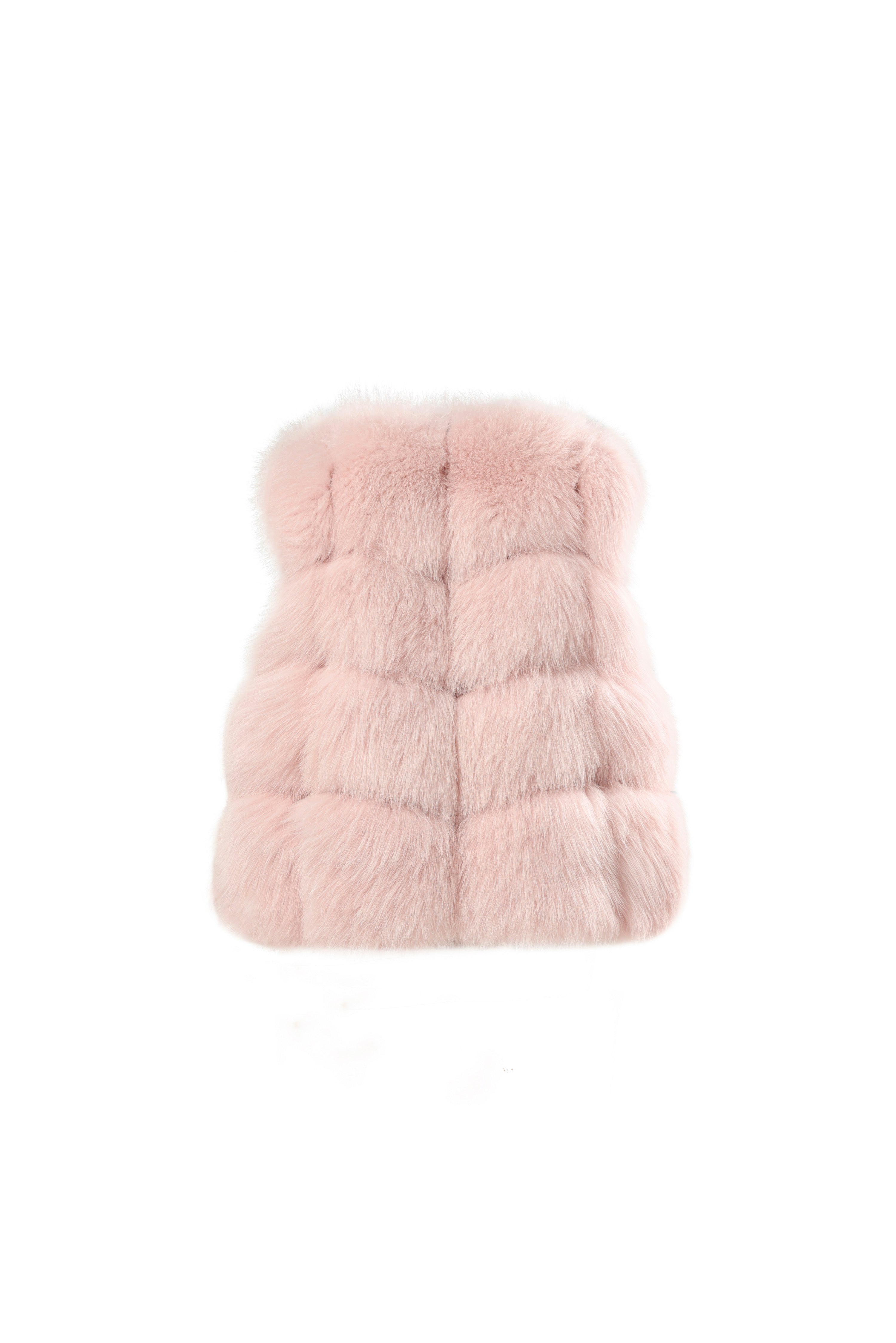 Blush Cropped Fox Vest