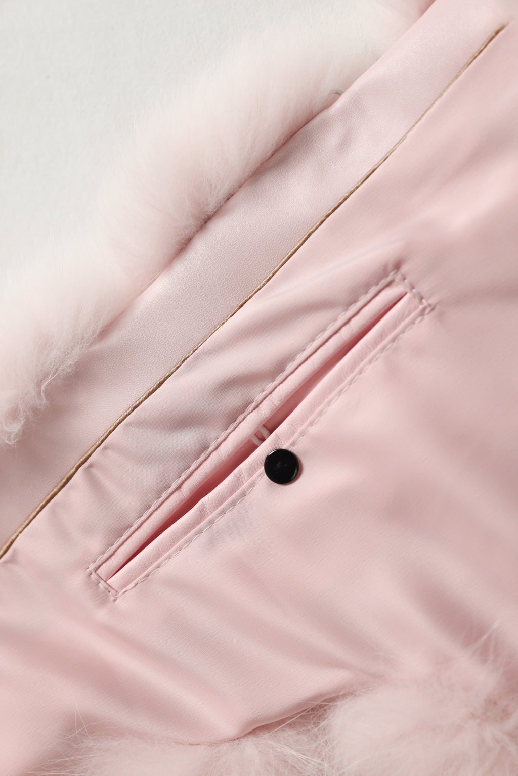 Blush Cropped Fox Vest