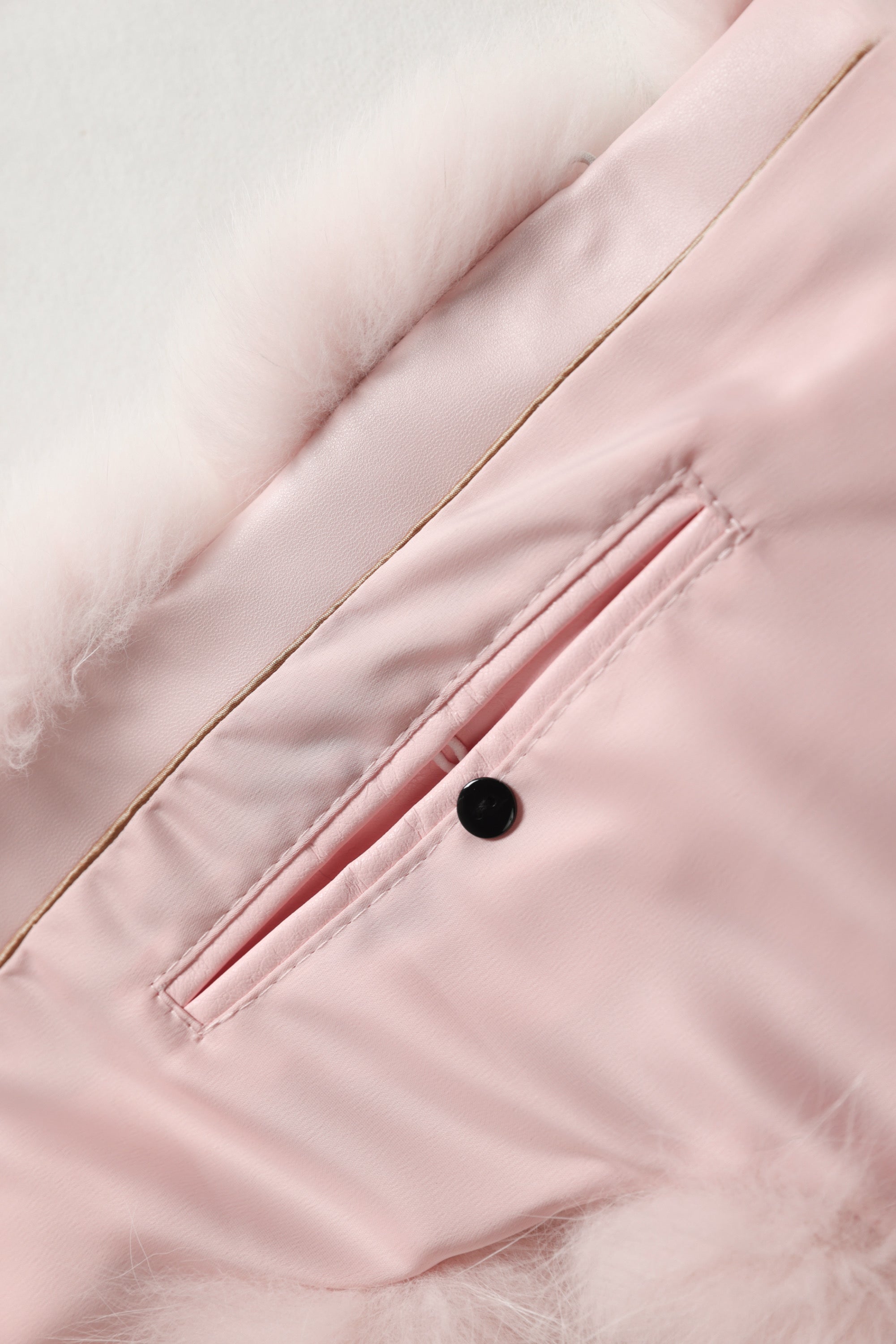 Blush Cropped Fox Vest
