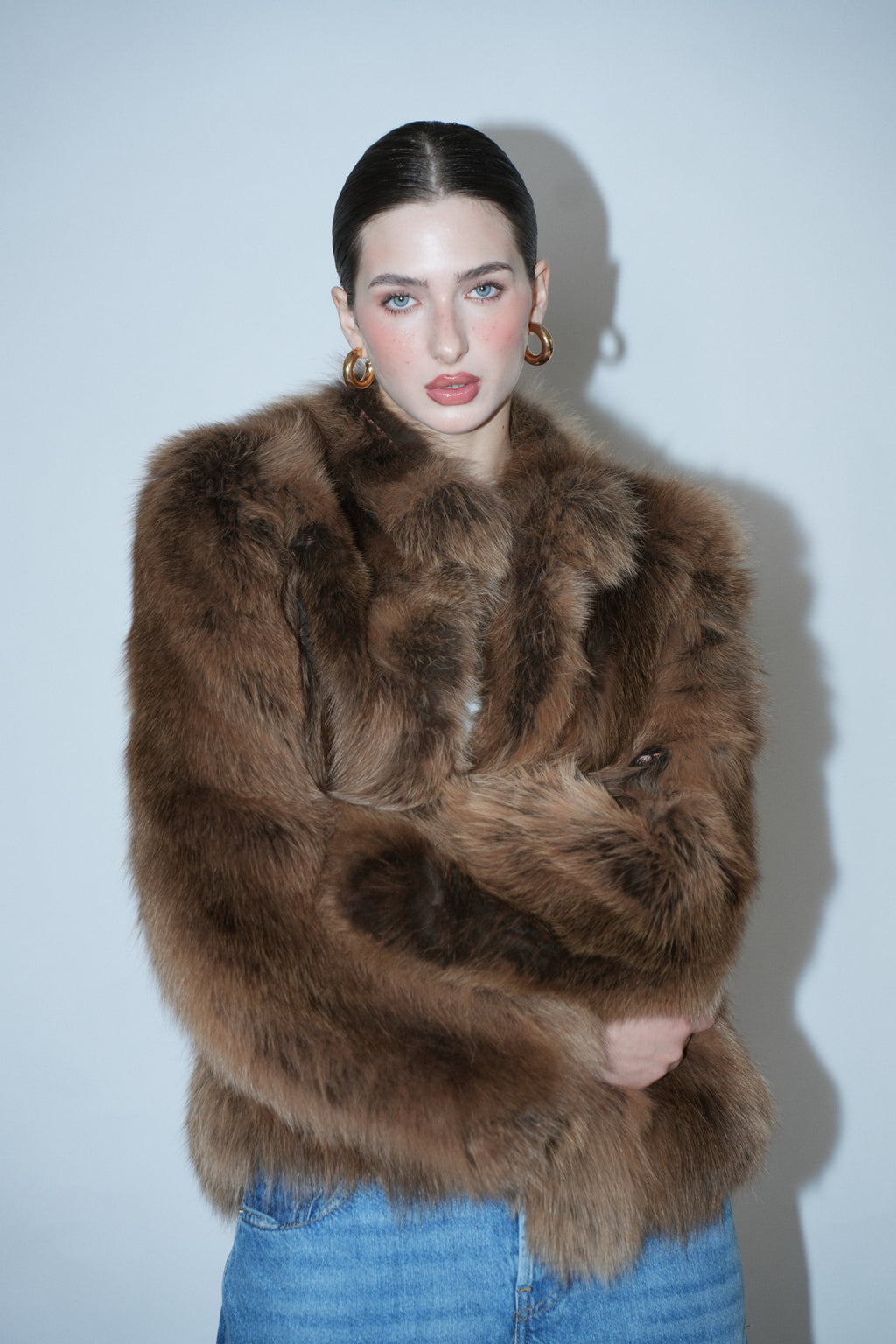 Chestnut Halo Fur Jacket