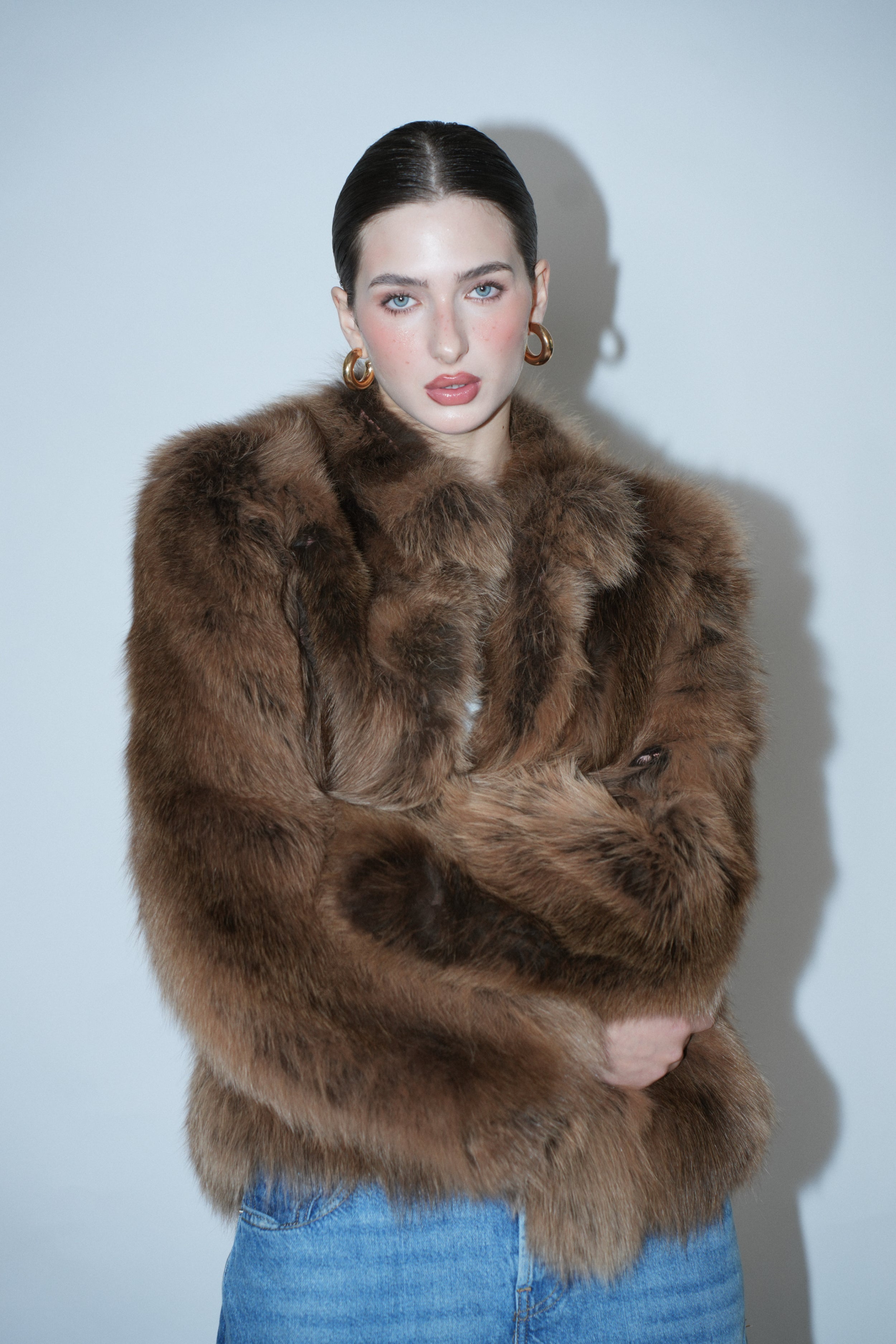 Chestnut Halo Fur Jacket