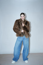 Chestnut Halo Fur Jacket