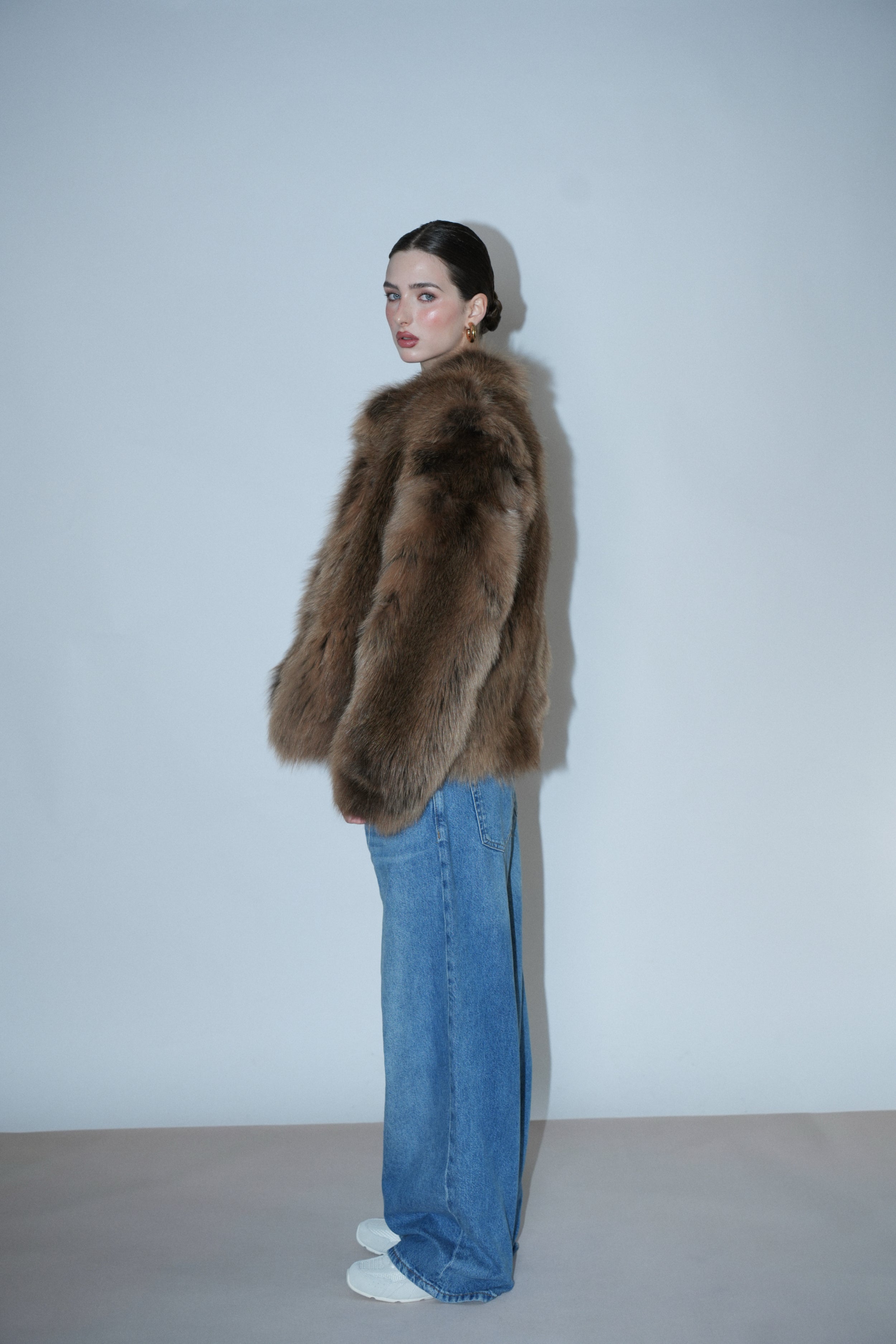 Chestnut Halo Fur Jacket